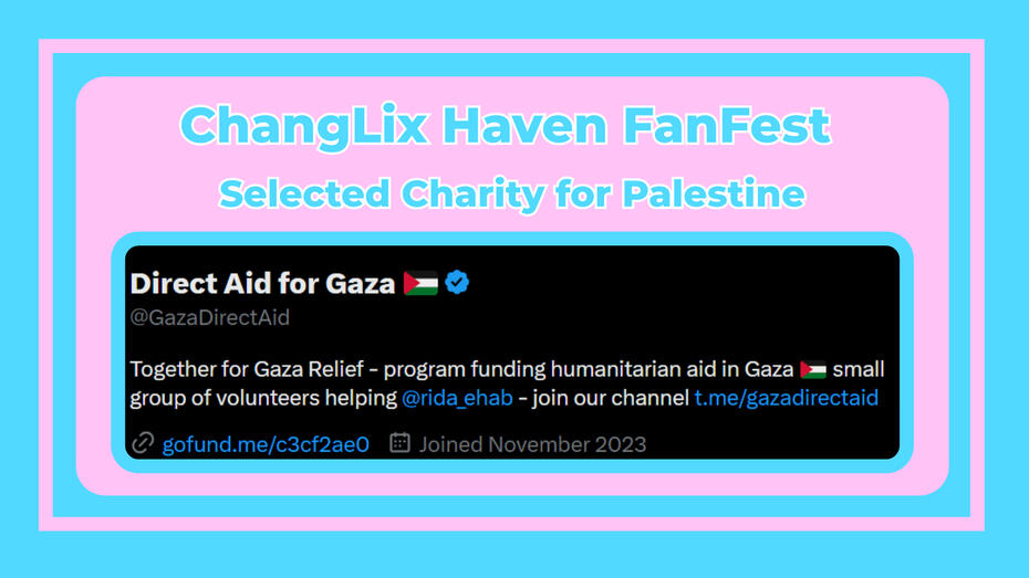 This shows the charity chosen for the Fest that is GazaDirectAid